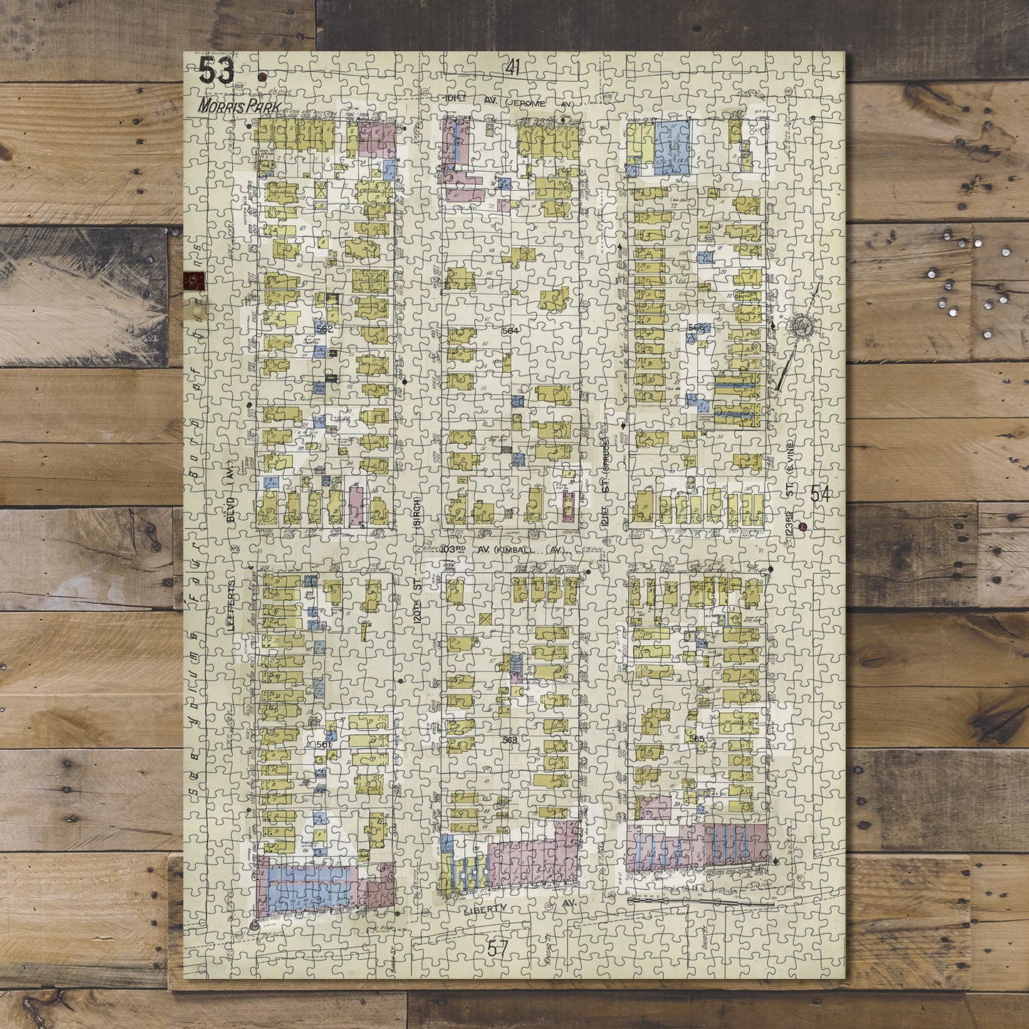 1000 Piece Jigsaw Puzzle 1884 Map of New York Queens V. 6, Plate No. 53 Map