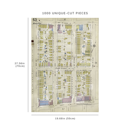 1000 Piece Jigsaw Puzzle: 1884 Map of New York Queens V. 6, Plate No. 53 Map