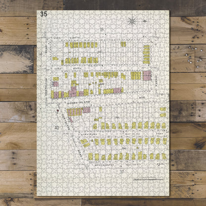 1000 Piece Jigsaw Puzzle 1884 Map of New York Brooklyn V. 10, Plate No. 35 Map