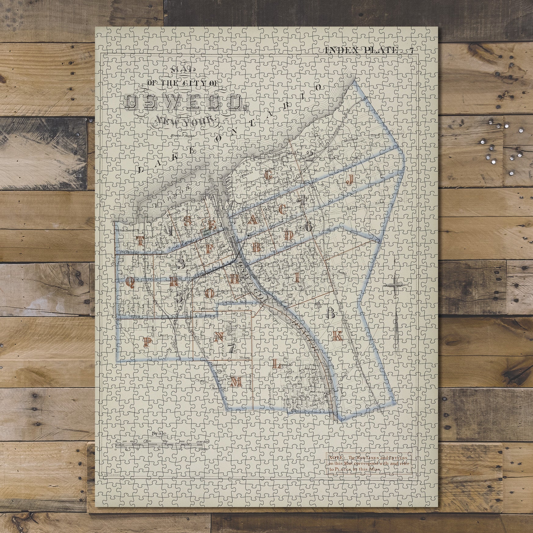 1000 Piece Jigsaw Puzzle Map of Philadelphia Map of the City of Oswego, New York