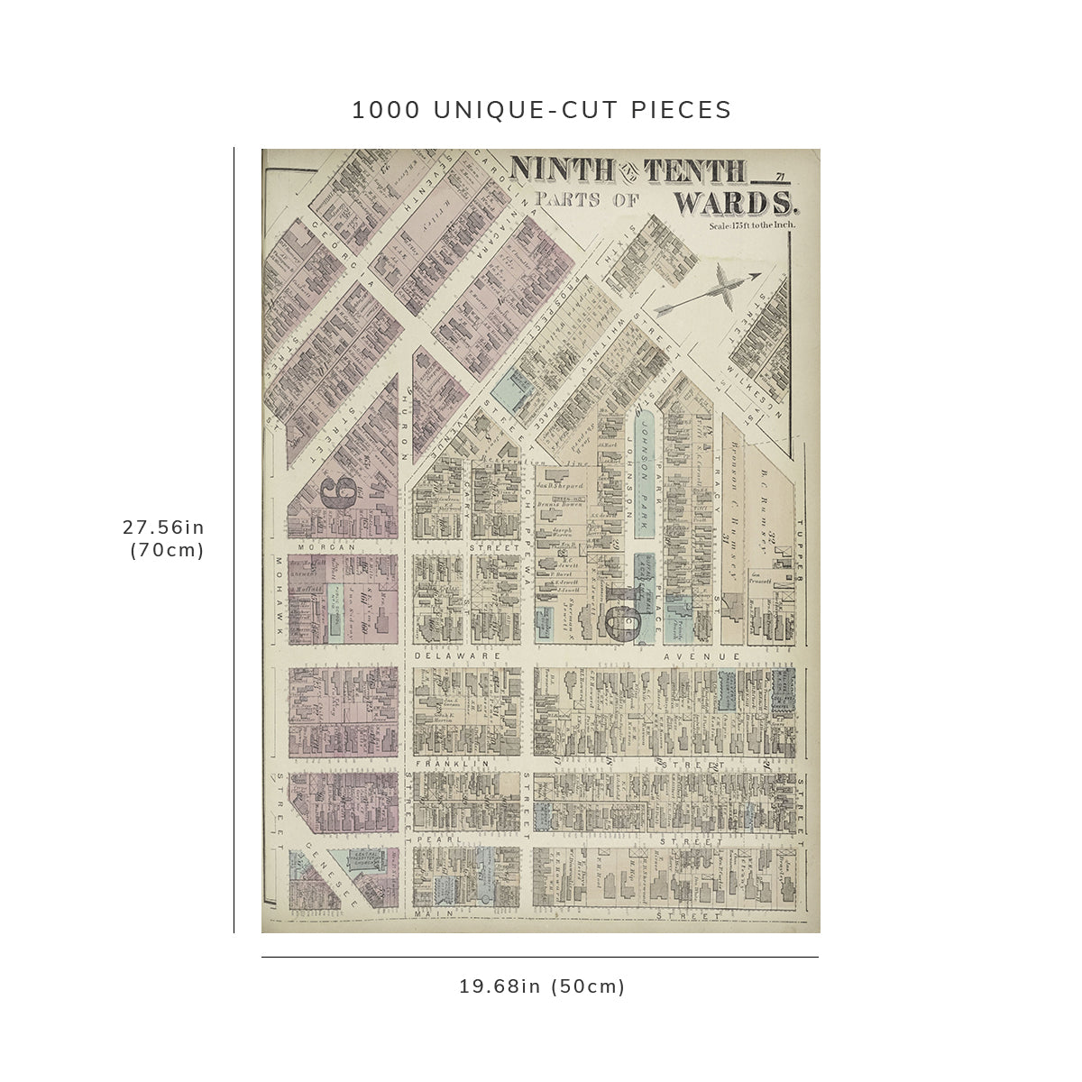 1000 Piece Jigsaw Puzzle: Map of Philadelphia Parts of Ninth and Tenth Wards. G.M.H