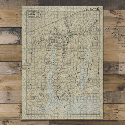 1000 Piece Jigsaw Puzzle 1888 Map of New York Center Moriches. Villag Wendelken & Co.