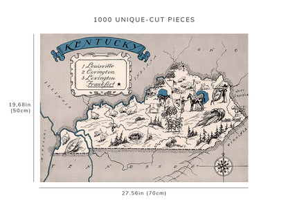 1000 piece puzzle - 1931 Map of Kentucky | Jigsaw Puzzle Game for Adults | Fun Activity