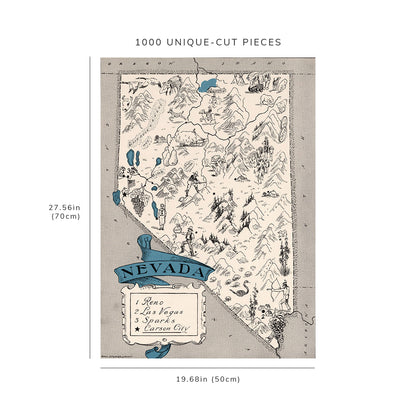 1000 piece puzzle - 1931 Map of Nevada | Jigsaw Puzzle Game for Adults | Fun Activity