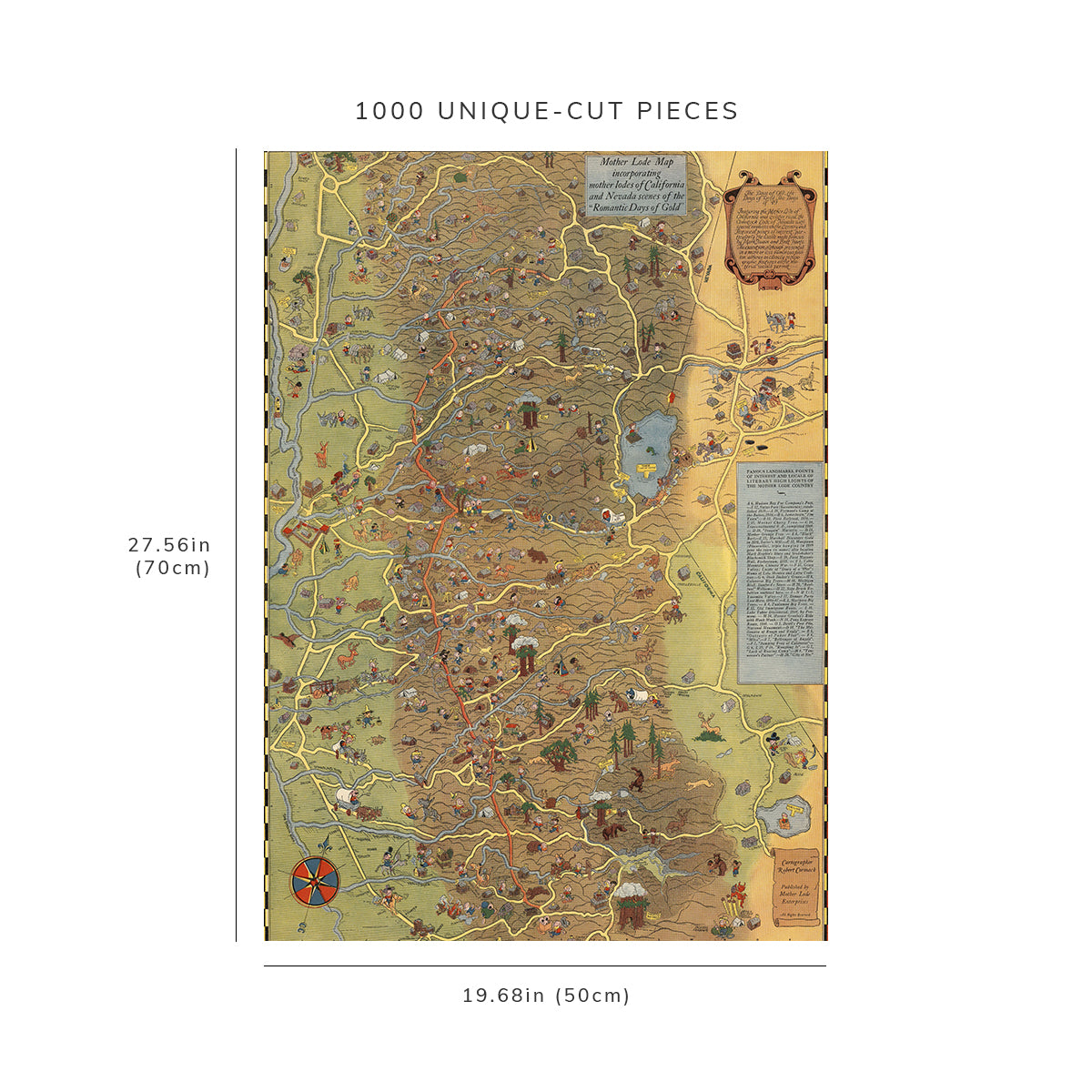 1000 piece puzzle - 1931 Map of Mother Lode | Jigsaw Puzzle Game for Adults | Fun Activity | Jigsaw games