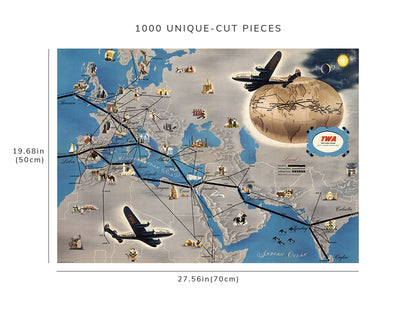 1000 piece puzzle - 1948 Map of World| Jigsaw Puzzle Game for Adults | Birthday Present Gifts