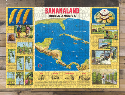 1000 piece puzzle 1958 Map of Bananaland Jigsaw Puzzle Game for Adults Birthday Present Gifts