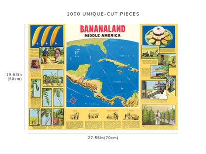 1000 piece puzzle - 1958 Map of Bananaland | Jigsaw Puzzle Game for Adults | Birthday Present Gifts