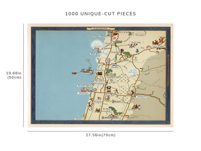 1000 piece puzzle - Map of Netanya | Jigsaw Puzzle Game for Adults | Birthday Present Gifts | Unique Gift
