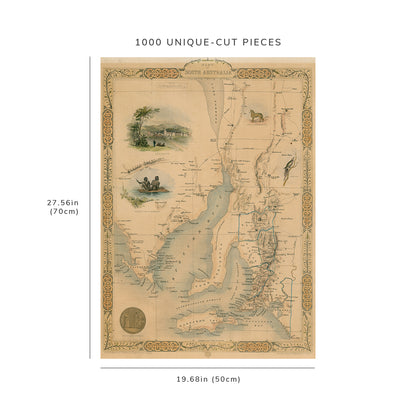 1000 piece puzzle - 1851 Map of Australia | Tallis and Rapkin of South Australia | Birthday Present Gifts