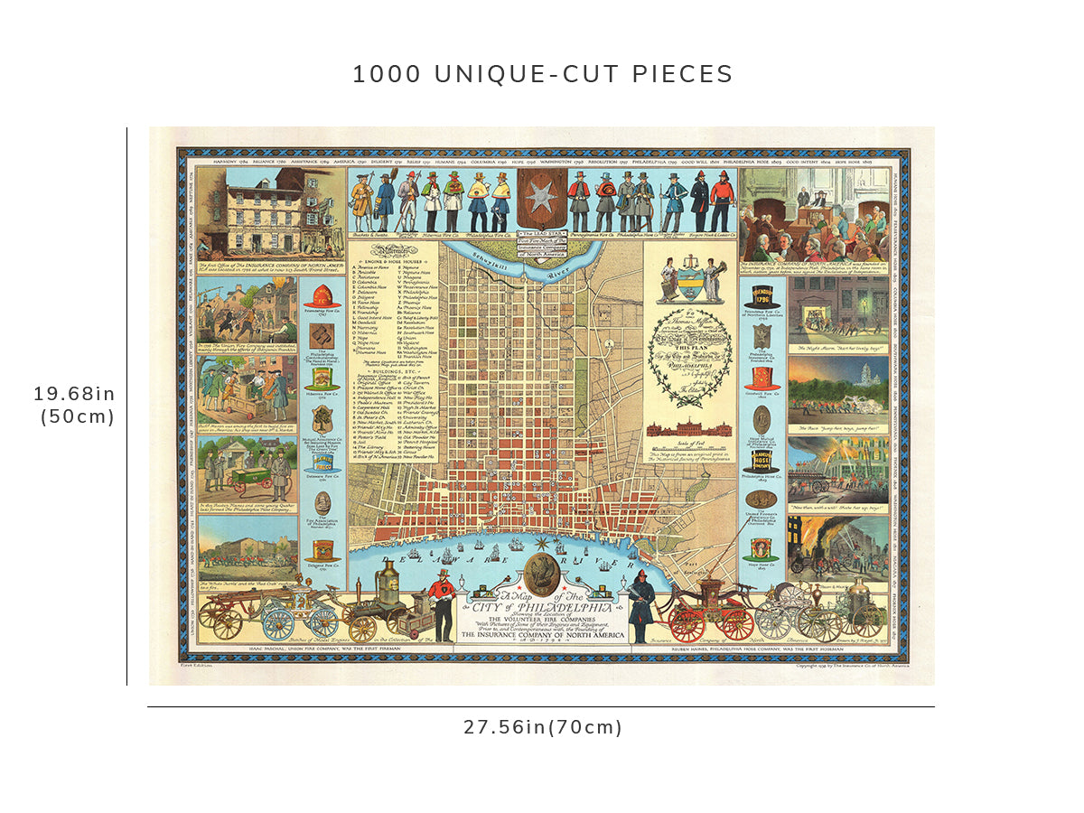 1000 piece puzzle - 1838 Map of Philadelphia | Jigsaw Puzzle Game for Adults Jigsaw games