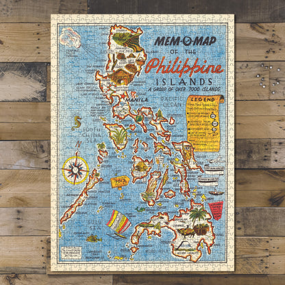 1000 piece puzzle 1945 Map of the Philippines Family Entertainment Jigsaw games Fun Activity