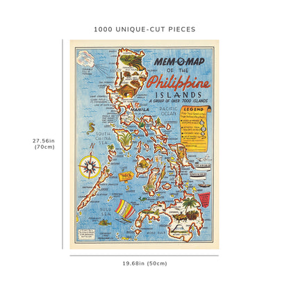 1000 piece puzzle - 1945 Map of the Philippines | Family Entertainment | Jigsaw games | Fun Activity