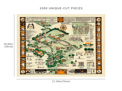 1000 piece puzzle - 1928 Map of Syracuse University | Jigsaw Puzzle Game for Adults | Birthday Present Gift