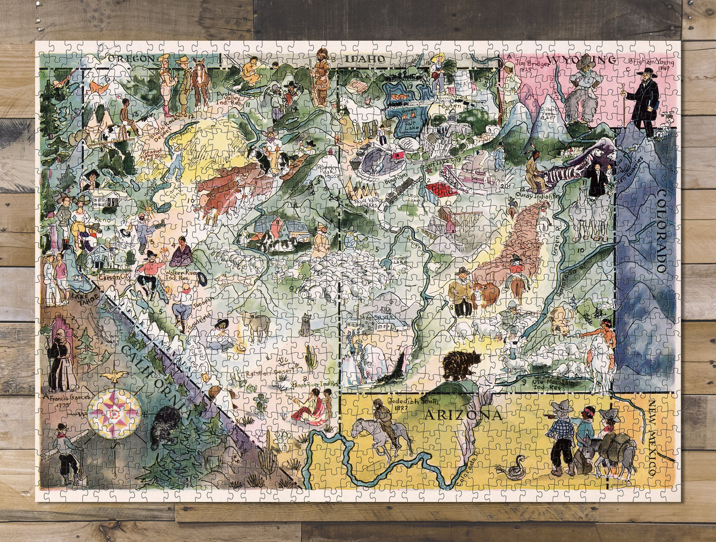 1000 piece puzzle 1932 Map of Nevada Family Entertainment Jigsaw games Fun Activity Unique Gift