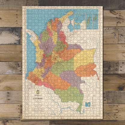 1000 piece puzzle Republica de Colombia Mapa Fisico Politica Republica de Colombia