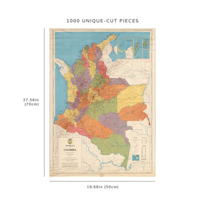 1000 piece puzzle - Republica de Colombia | Mapa Fisico Politica | Republica de Colombia