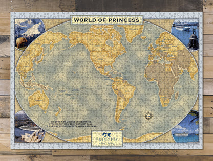 1000 piece puzzle 1947 Map of World of Princess Birthday Present Gifts Family Entertainment