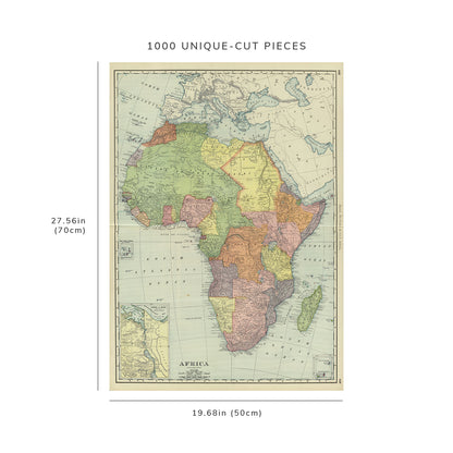 1000 piece puzzle - 1903 Map of Africa|Rand McNally & Co's Business Atlas, Africa Continent