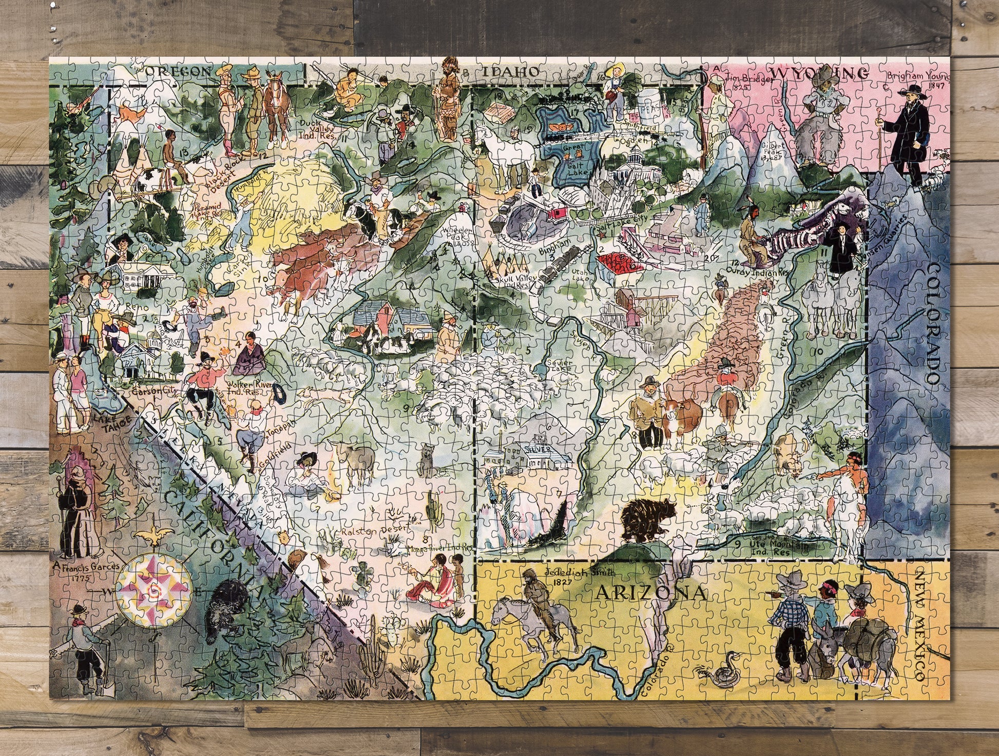 1000 piece puzzle 1932 Map of Nevada Birthday Present Gifts Hand made