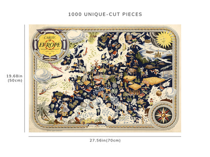 1000 piece puzzle - 1946 Map of Europe | Birthday Present Gifts | Jigsaw games | Fun Activity
