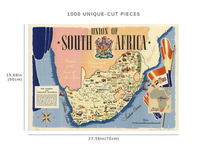 1000 piece puzzle - 1943 Map of Union of South Africa | Family Entertainment | Jigsaw Puzzle Game for Adult