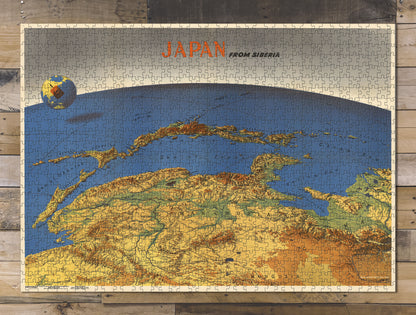 1000 piece puzzle 1943 Map of Japan from Siberia Jigsaw Puzzle Game for Adults Fun Activity
