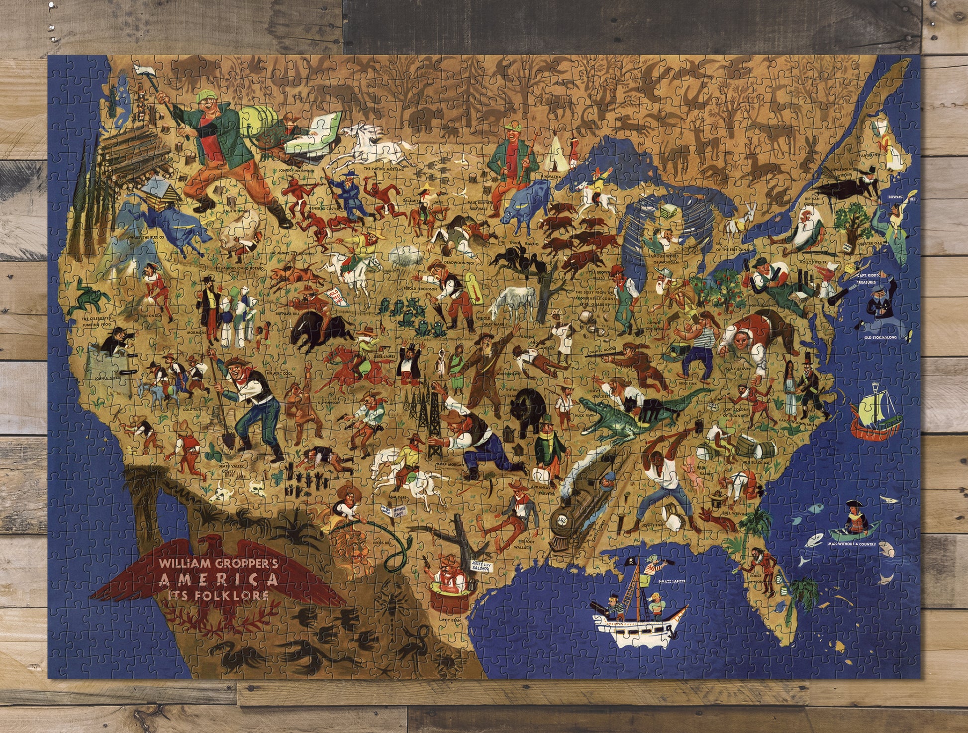 1000 piece puzzle 1946 Map of America| William Gropper's America, its folklore Family Entertainment