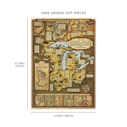 1000 piece puzzle - 1937 | The Old Northwest Territory | Hand made | Jigsaw Puzzle Game for Adults