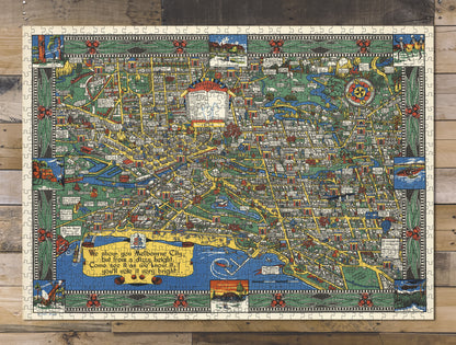 1000 piece puzzle 1934 Wonder Map Of Melbourne Family Entertainment