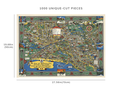 1000 piece puzzle - 1934 | Wonder Map Of Melbourne Family Entertainment