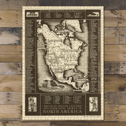 1000 Piece Jigsaw Puzzle 1947 Map of North America showing the locations