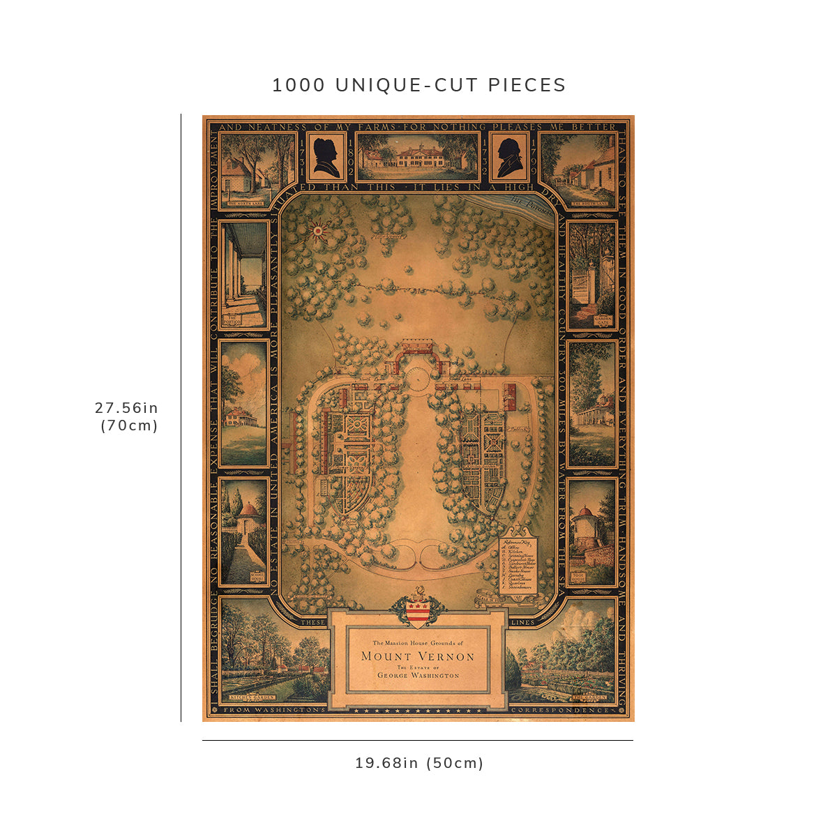 1000 Piece Jigsaw Puzzle: New York Map Company LLC 1932 Mount Vernon