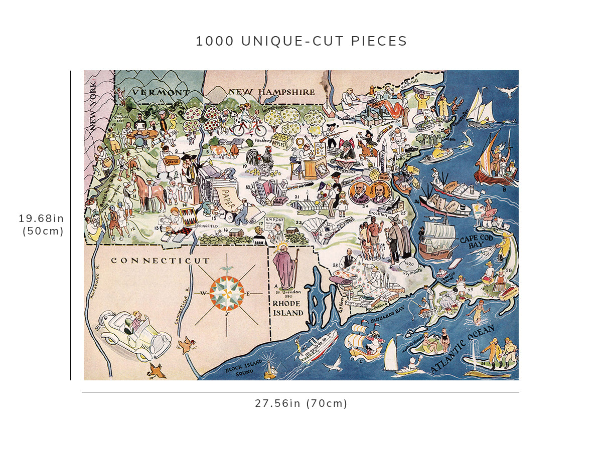 1000 piece puzzle - 1932 | Massachusetts Jigsaw games | Fun Indoor Activity