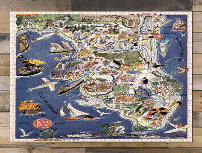 1000 piece puzzle 1932 Florida Jigsaw games Fun Indoor Activity