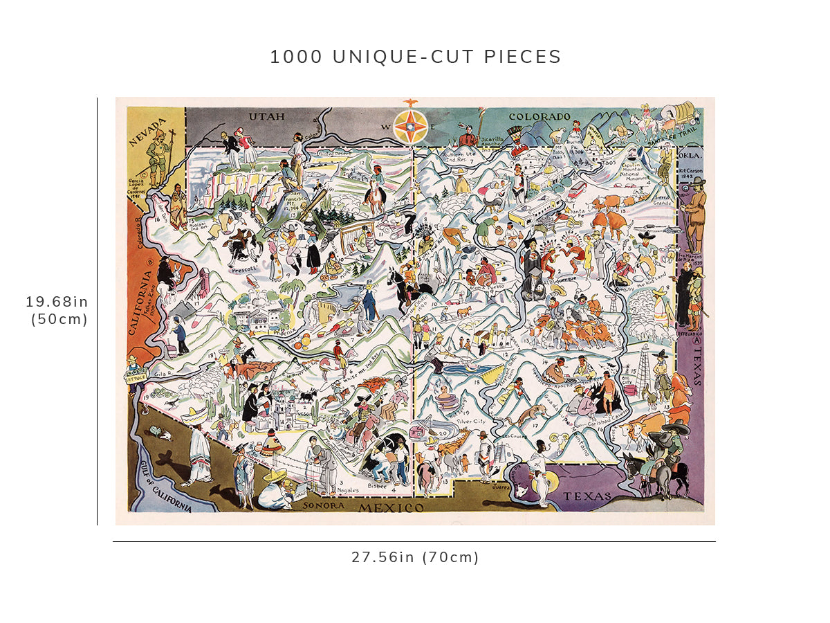 1000 piece puzzle - 1932 | Arizona | New Mexico | Jigsaw games | Family Entertainment