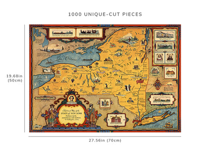 1000 piece puzzle - 1937 | State of New York | Hand made | Jigsaw Puzzle Game for Adults | Birthday Present