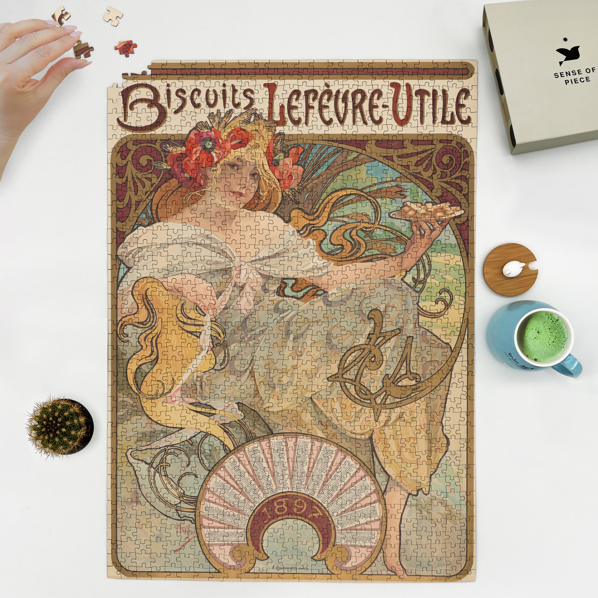 1000 piece puzzle 1896 Lefèvre-Utile cookies Alphonse Mucha 