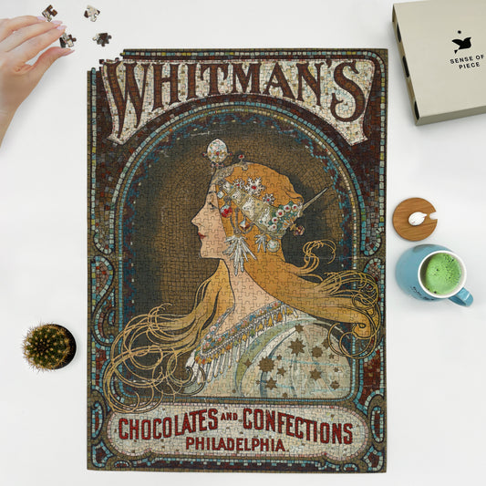 1000 piece puzzle 1895 - 1917 Whitman’s chocolates and confections  Philadelphia Alphonse Mucha 