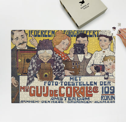 1000 piece puzzle 1901 Everyone a Photographer Poster for Guy de Coral & Co Johann Georg van Caspel 