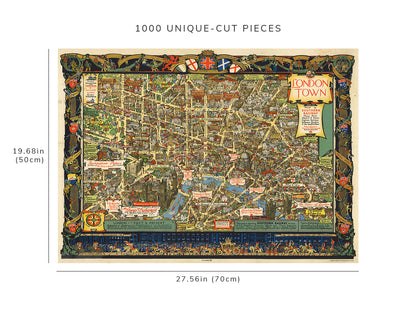 1000 piece puzzle - 1938 Map of London Town | Family Entertainment | Jigsaw Puzzle Game for Adults
