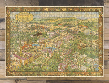 1000 piece puzzle 1935 Map of California Pacific International Exposition Family Entertainment