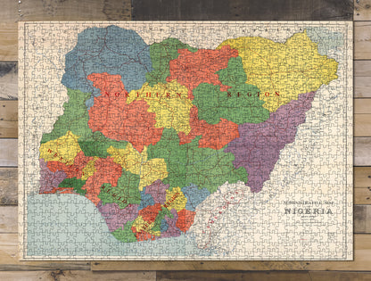 1000 piece puzzle Map of Nigeria Jigsaw Puzzle Game for Adults Birthday Present Gifts Unique Gift