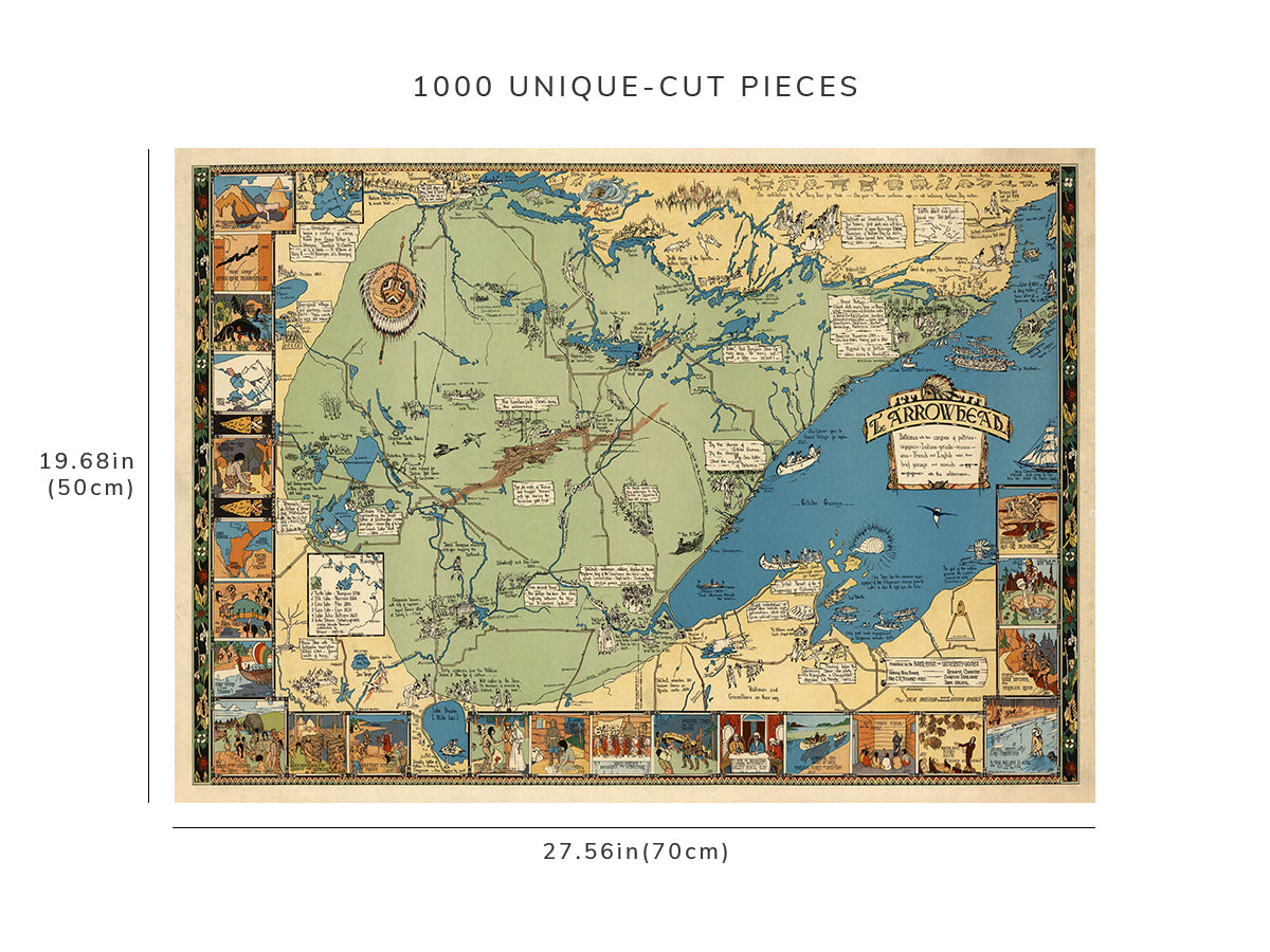1000 piece puzzle - 1935 Map of The Arrowhead Minnesota | Family Entertainment