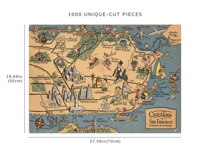 1000 piece puzzle - 1937 Map of San Francisco| Family Entertainment | Jigsaw Puzzle Game for Adults