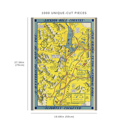 1000 piece puzzle - 1949 Map of Jackson Hole Country | Birthday Present Gifts | Family Entertainment