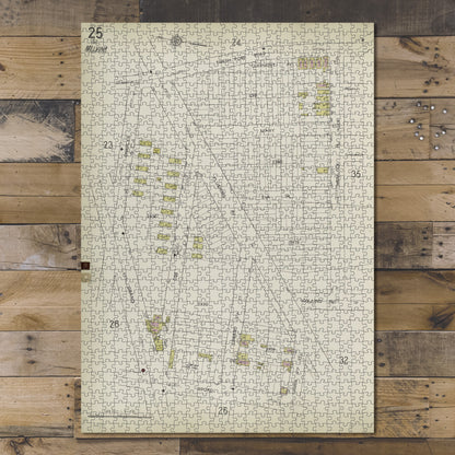 1000 Piece Jigsaw Puzzle 1884 Map of New York Queens V. 3, Plate No. 25 Map
