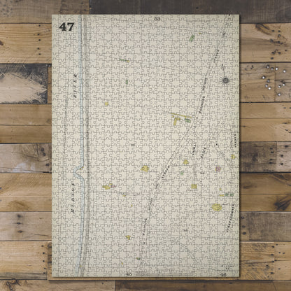 1000 Piece Jigsaw Puzzle 1884 Map of New York Manhattan, V. 12, Plate No. 47 Map