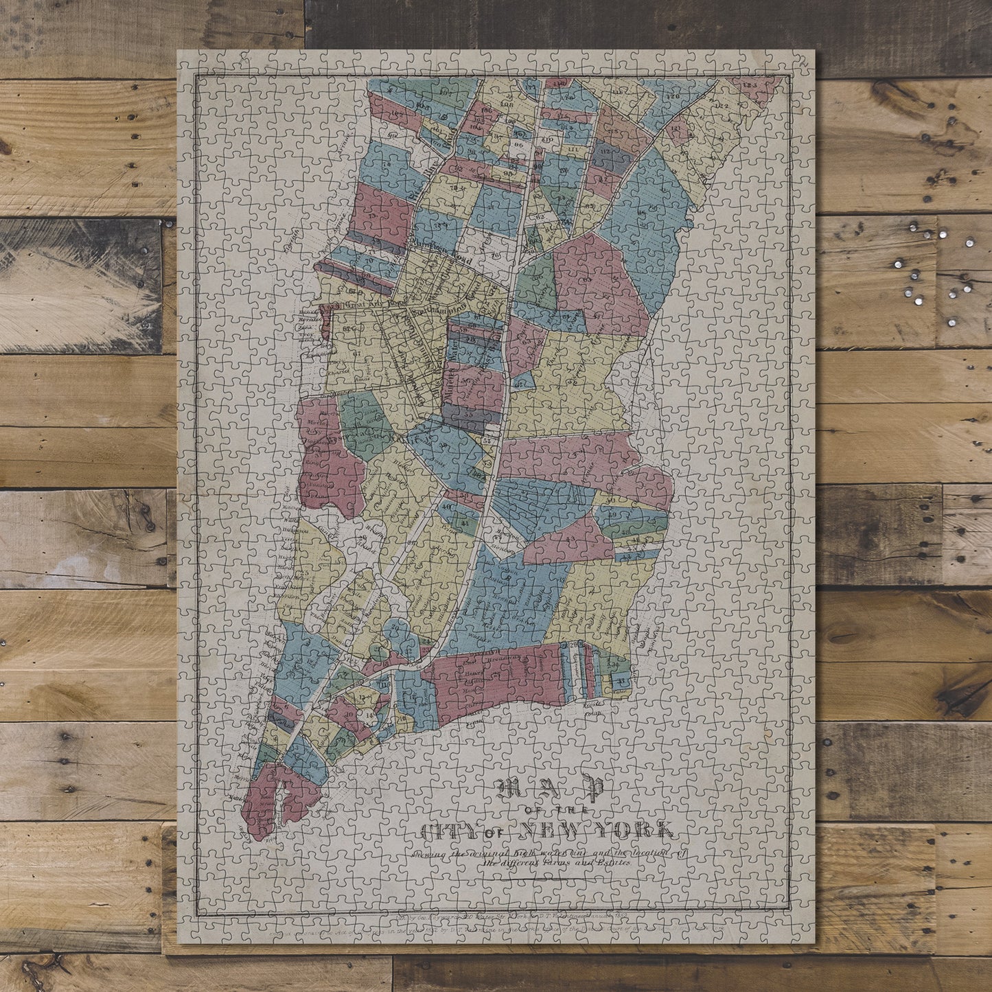 1000 Piece Jigsaw Puzzle 1853 Map of New York Map of the City of New York showing the o
