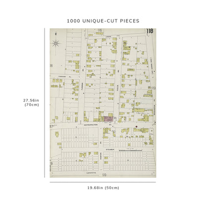 1000 Piece Jigsaw Puzzle: 1884 Map of New York Queens V. 3, Plate No. 118 Map